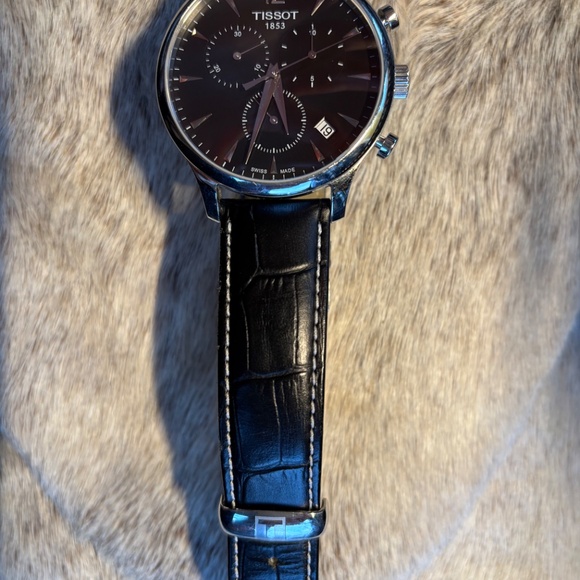 Tissot 1853 Watch Black Face Black Leather Band - Picture 10 of 10